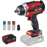 Einhell IMPAXXO 18/450 PXC - Masina de insurubat cu impact patrat 1/2 inch 400 Nm accesorii + Acumulator Li-Ion 18 V 4 Ah