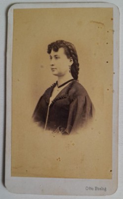 CDV original cu Zulnia Iorga, mama lui Nicolae Iorga, foto Bielig Botosani foto