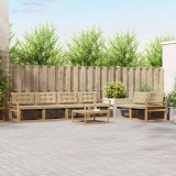 vidaXL Set de canapele de exterior 7 pcs Alb și Bej 3388447