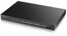 Zyxel gs1900-24hp 24-port gbe smart managed poe switch cu 2xsfp foto