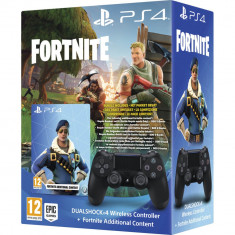 Controller Sony DualShock 4 V2 PS4 Negru + Fortnite Bonus Bundle foto