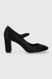 Kurt Geiger London pantofi cu toc Regent Round Crystal Mary culoarea negru, cu toc drept 1293600759