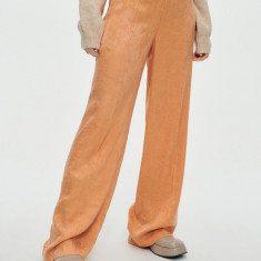 Pantaloni largi, cu talie inalta, portocaliu, dama, Reserved