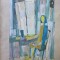 Acuarelă L. Klodnischi abstract cubist 48 x 33 cm