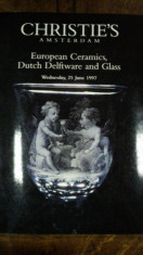 Ceramica Delft, Sticla, Catalog Licitatie Christies, Amsterdam 1997 foto