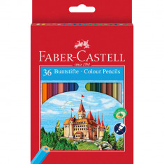 Creioane Colorate Faber-Castell Eco, 36 Buc/Set, Culori Asortate, Creion de Colorat, Creioane Colorate Faber-Castell, Creioane de Colorat pentru Copii