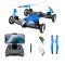 Drona cu camera 2In1 aerian si terestru, Model UpWheel, Camera HD, Lumini LED, Mod Hover, Rulare 360, Control cu un singur buton, Mod Headless, Albast