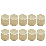 Cumpara ieftin Set 10 lumanari decorative LED ivoire 3.9 x 3.6 cm, iluminare galbena tip flacara, 20 baterii LR1130 AG10 incluse, pentru decor interior, aniversari s