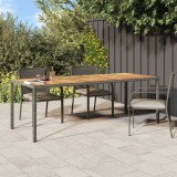 vidaXL Masă de Grădină Gri 250x100x75 cm Poliratan