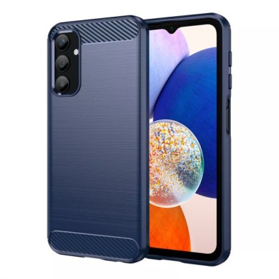 Husa pentru Samsung Galaxy A14 4G / A14 5G - Techsuit Carbon Silicone - Blue foto