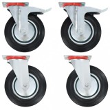 Gossi roti pivotante, 4 buc., 200 mm