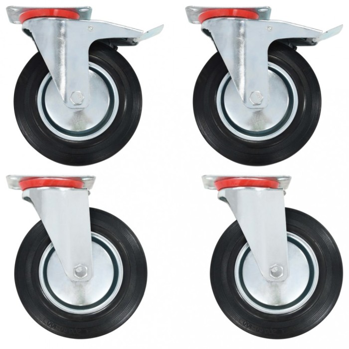 Gossi roti pivotante, 4 buc., 200 mm