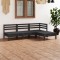 Gossi set mobilier de gradina, 4 piese, negru, lemn masiv de pin