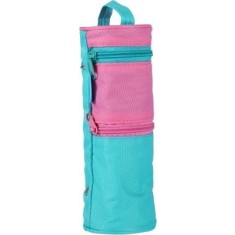 PENAR TIP ETUI ROTUND,SILICON, 2 FERMOARE CULOARE TURCOAZ / ROZ