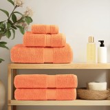 vidaXL Prosoape de baie 2 pcs Portocaliu 15 x 21 cm Bumbac
