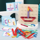 Jucarie Montessori din Lemn, Flippy, Tip Puzzle, Forme, Litere, Educativ, Multicolor