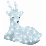 Figurina decorativa ren din acril, 64 led-uri alb rece, ip44, 36x34 cm MultiMark GlobalProd, Home