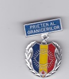 AMS @ - INSIGNA PIONIER - PRIETEN AL GRANICERILOR (ALUMINIU) model soica pe verso