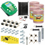 Pachet gard electric complet 4000&nbsp;m, 7,2&nbsp;Joule, cu sistem solar, pentru animale domestice