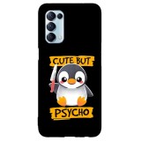 Husa compatibila cu Oppo A5 (2020) model Cute but psycho, Silicon, TPU, Viceversa, Transparent, Carcasa