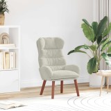 Fotoliu Relaxant Catifea Crem vidaXL 69x74x93cm, Scaun Living/Dormitor, Design Modern, Confortabil, Cadru Lemn, Asamblare Usoara