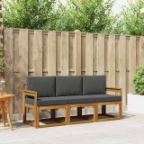 vidaXL Set de canapele de exterior cu pernă 3 pcs Natural și Antracit 3365930