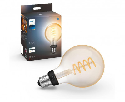 Bec LED Philips Hue White E27 G93 550 lm, lumina alba calda - RESIGILAT foto