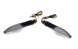 Semnalizari Moto LED Albe, Carbon, Filet M10, Cablu 300mm, Omologare E4