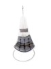 Scaun Suspendat Heinner Gandia, Otel si Rattan Sintetic, Gri/Alb, 105cm, Max 100kg, Scaun Agatat Curte/Living