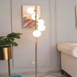 Cumpara ieftin Lampadar de podea cu 5 globuri albe, dulie G9, corp auriu, &icirc;nălțime 177 cm