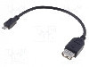 Cablu USB A soclu, USB B micro mufa, OTG, USB 2.0, lungime 0.2m, negru, Goobay - 95194