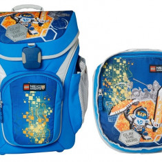 Ghiozdan Scoala Explorer + Sac Sport, Lego Core Line - Design Bleu Nexo Knights