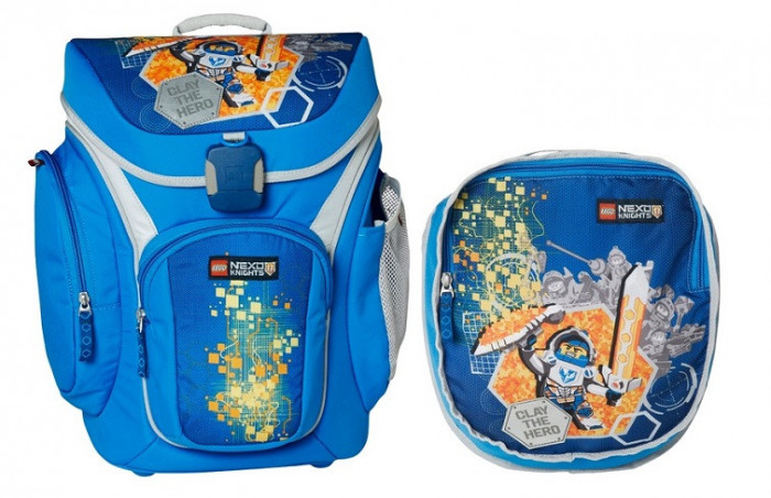 Ghiozdan Scoala Explorer + Sac Sport, Lego Core Line - Design Bleu Nexo Knights