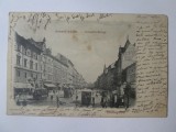 Ungaria/Budapesta-Bulevardul Franz Joseph,carte postala circulata 1900, Printata