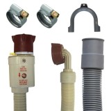 Set Furtun Alimentare Mașină Spălat Rufe 2,5m (Aquastop + Evacuare + Coliere)