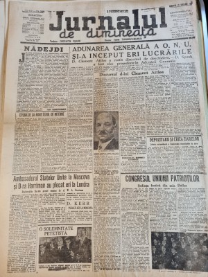 jurnalul de dimineata 12 ianuarie 1946-adunarea generala ONU foto
