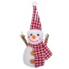 Ornament Brad Crăciun, Model Om de Zăpadă, Culoare Alb, Dimensiune 9 cm, Material Spumă, Accesorii Căciulă și Fular, Oem