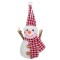 Ornament Brad Crăciun, Model Om de Zăpadă, Culoare Alb, Dimensiune 9 cm, Material Spumă, Accesorii Căciulă și Fular