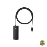 Hub USB-C Baseus Lite 4 x USB-A 3.0 - 1 x USB-C 1m Negru WKQX030401