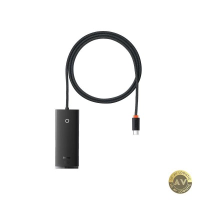 Hub USB-C Baseus Lite 4 x USB-A 3.0 - 1 x USB-C 1m Negru WKQX030401 foto