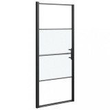 Cumpara ieftin Usa de dus, negru, 81x195 cm, sticla securizata semi-mata