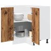 Dulap bucatarie Gossi, lemn vechi 75.5x75.5x81.5cm, lemn prelucrat, depozitare ampla, maro/gri/alb/negru