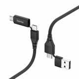 Cablu 4 In 1 Hama Type C Cu Adaptor Micro USB Si USB-A 1.5M Negru 42506832