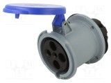 Conector alimentare AC trifazat AMPHENOL IP&amp;S 63A 250V soclu mamă IP44