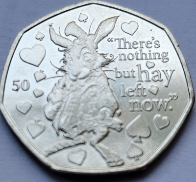 50 pence 2021 Isle of Man, The March Hare, Alice Through the looking glass foto