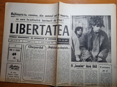 Libertatea 3 aprilie 1990-procesul comunistilor,ion ratiu si margaret tharcher foto