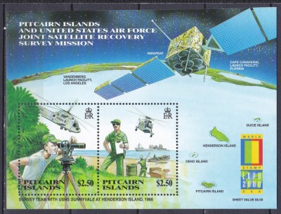 DB1 Ins. Pitcairn 2000 Cosmos Recuperare Satelit USA MS MNH foto