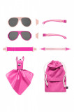 Ochelari de soare pentru copii mokki click &amp; change, protectie uv, roz, 2-5 ani, set 2 perechi