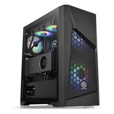 Carcasa Thermaltake Commander G32 Tempered Glass neagra iluminare aRGB foto