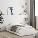 VidaXL Cadru de pat cu sertare, alb, 75x190 cm, lemn prelucrat